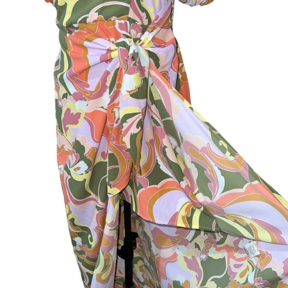 Show Me Your Mumu Danielle Tie Waist Puff Sleeve Dress in Medium - Picture 4 of 9